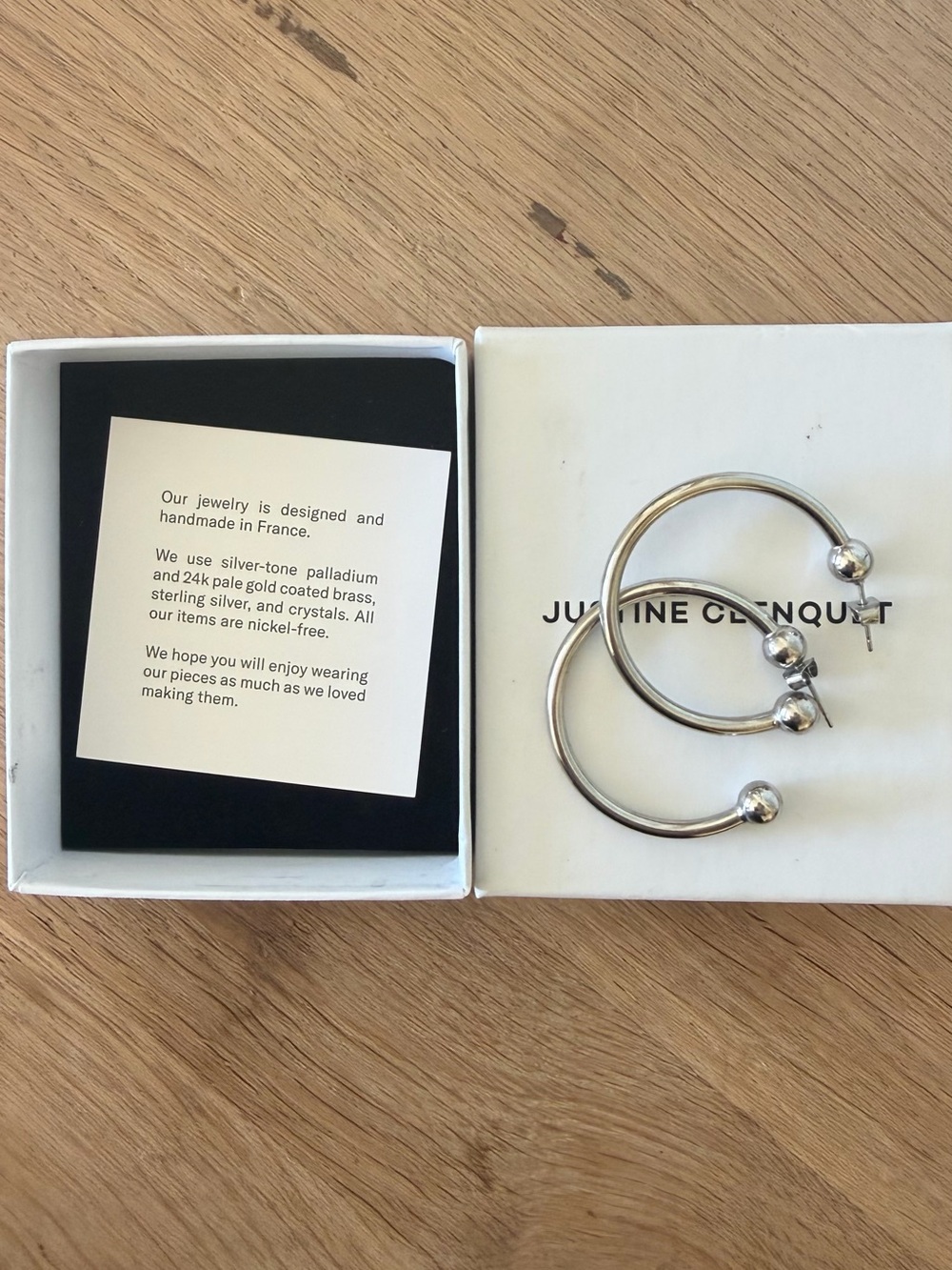 Justine Clenquet Silver-Tone Hoop Earrings with Ball Accents -